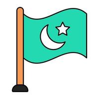 eine schöne Designikone der pakistanischen Flagge vektor