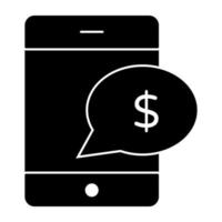 konceptuell platt design ikon av mobil finansiell chatt vektor