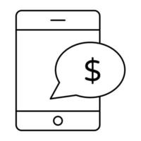 konzeptionelle flache Design-Ikone des mobilen Finanz-Chats vektor