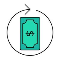 pengar återbetalning ikon, redigerbar vektor