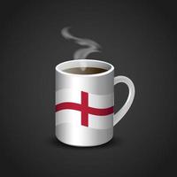 england-vereinigtes königreich-flagge gedruckt auf heißer kaffeetasse vektor