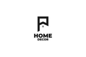 flach p brief haus logo design vektor illustration