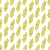 Blätter nahtloses Muster. Vektor handgezeichnete botanische Illustration. hübscher scandi-stil für stoffe, textilien, tapeten. digitales Papier im weißen Hintergrund
