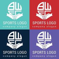 Fußballverein-Logo-Design-Vorlage, Fußballturniere-Logo-Konzept. fußballmannschaftsidentität isolierte, abstrakte sportsymboldesign-vektorillustrationen. vektor