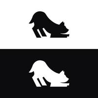 silhouette stil hund logo illustration vektor