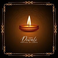 fröhliches hinduistisches traditionelles Diwali-Festival mit dekorativem Hintergrunddesign vektor