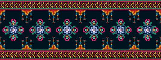 ikat ethnisches nahtloses musterdekorationsdesign. aztekischer stoffteppich boho mandalas textildekor tapete. stammes- einheimische motivornamente ikkat traditionelle stickerei vektor ungarisch polnisch mährisch