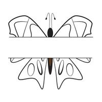 fjäril insekt vektor konst linje isolerat klotter illustration