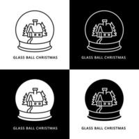 glas boll jul hus illustration. vinter- scen i en glas burk logotyp ikon vektor