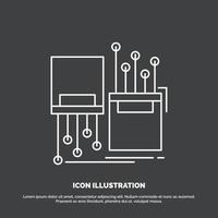 digital. fiber. elektronisk. körfält. kabel- ikon. linje vektor symbol för ui och ux. hemsida eller mobil Ansökan