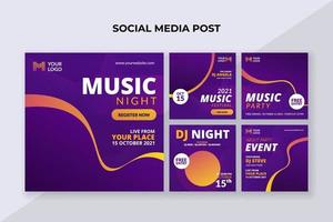 musik händelse baner för social media posta mall vektor