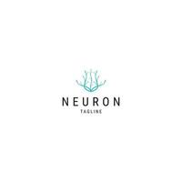 Neuron-Logo-Design-Vorlage flacher Vektor