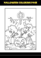 Halloween-Malvorlagen für Kinder. Strichzeichnungen zum Ausmalen von Seitendesign für Kinder. vektor