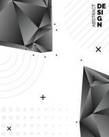 abstrakte chaotische Low-Poly-3D-Formen. fliegende polygonale Pyramiden im leeren Raum. futuristischer hintergrund mit bokeh-effekt. Poster Design vektor