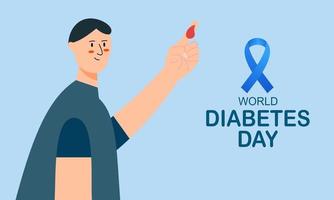 värld diabetes dag bakgrund, blod glukos testning meter och insulin produktion begrepp vektor