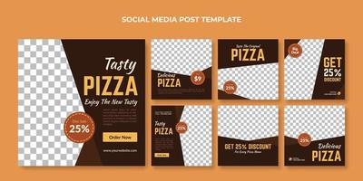 gott pizza social media posta mall. mat baner för restaurang vektor