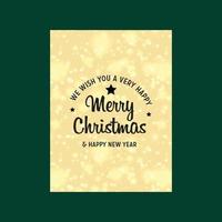 vi önskar du en mycket Lycklig glad jul och Lycklig ny år lysande affisch bakgrund vektor