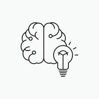 Idee. Geschäft. Gehirn. Geist. Symbol für Glühbirnenlinie. vektor isolierte illustration