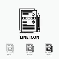 Komponente. Daten. Entwurf. Hardware. Systemsymbol in dünn. regelmäßiger und fetter Linienstil. Vektor-Illustration vektor