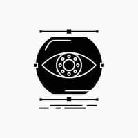 visualisieren. Konzeption. Überwachung. Überwachung. Vision-Glyphe-Symbol. vektor isolierte illustration