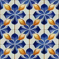 Illustrationsgrafik des portugiesischen Azulejo-Musters mit Porzellanblumen-Keramik-Blumenblau und Weiß nahtlos perfekt für Scrapbooking, Tapeten, Webhintergrund vektor