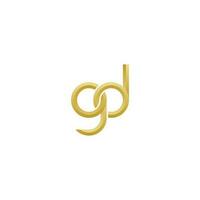 elegant gyllene brev gd minimal enkel modern logotyp vektor eps 10
