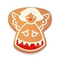 weihnachtslebkuchen cookie.biscuit charakterfigur. vektorillustration für design des neuen jahres. vektor