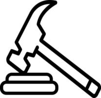 Liniensymbol für Hammer vektor