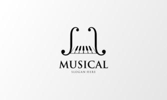 printviolin, klaviertaste, musikinstrument-logo-design vektor