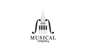 printviolin, klaviertaste, musikinstrument-logo-design vektor