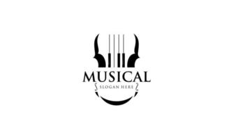 printviolin, klaviertaste, musikinstrument-logo-design vektor