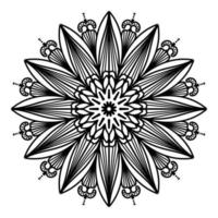 Schwarzes Mandala, dekorativer Luxus-Mandala-Designhintergrund, Mandala-Design, Mandala-Muster-Malbuchkunst-Tapetendesign, Fliesenmuster, Grußkarte, Schwarz-Weiß-Mandala vektor