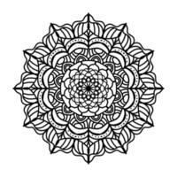 Schwarzes Mandala, dekorativer Luxus-Mandala-Designhintergrund, Mandala-Design, Mandala-Muster-Malbuchkunst-Tapetendesign, Fliesenmuster, Grußkarte, Schwarz-Weiß-Mandala vektor