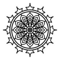 Schwarzes Mandala, dekorativer Luxus-Mandala-Designhintergrund, Mandala-Design, Mandala-Muster-Malbuchkunst-Tapetendesign, Fliesenmuster, Grußkarte, Schwarz-Weiß-Mandala vektor