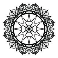 Schwarzes Mandala, dekorativer Luxus-Mandala-Designhintergrund, Mandala-Design, Mandala-Muster-Malbuchkunst-Tapetendesign, Fliesenmuster, Grußkarte, Schwarz-Weiß-Mandala vektor