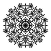 Schwarzes Mandala, dekorativer Luxus-Mandala-Designhintergrund, Mandala-Design, Mandala-Muster-Malbuchkunst-Tapetendesign, Fliesenmuster, Grußkarte, Schwarz-Weiß-Mandala vektor