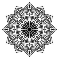 Schwarzes Mandala, dekorativer Luxus-Mandala-Designhintergrund, Mandala-Design, Mandala-Muster-Malbuchkunst-Tapetendesign, Fliesenmuster, Grußkarte, Schwarz-Weiß-Mandala vektor