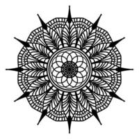 Schwarzes Mandala, dekorativer Luxus-Mandala-Designhintergrund, Mandala-Design, Mandala-Muster-Malbuchkunst-Tapetendesign, Fliesenmuster, Grußkarte, Schwarz-Weiß-Mandala vektor