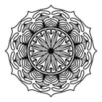 Schwarzes Mandala, dekorativer Luxus-Mandala-Designhintergrund, Mandala-Design, Mandala-Muster-Malbuchkunst-Tapetendesign, Fliesenmuster, Grußkarte, Schwarz-Weiß-Mandala vektor