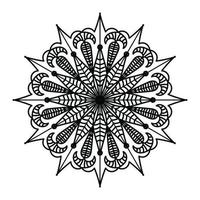 Schwarzes Mandala, dekorativer Luxus-Mandala-Designhintergrund, Mandala-Design, Mandala-Muster-Malbuchkunst-Tapetendesign, Fliesenmuster, Grußkarte, Schwarz-Weiß-Mandala vektor