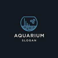 Aquarium Linie Kunst Logo Vektor Illustration minimalistisches Icon Design