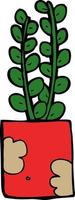 Gekritzel-Cartoon-Pflanze vektor