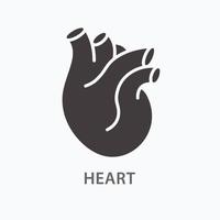 Ikone des menschlichen Herzens. Vektorillustration für Grafik- und Webdesign. vektor