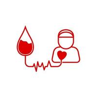 blod transfusion vektor. medicin logotyp, medicinsk ikon. logotyp design mall för klinik vektor