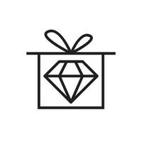 Diamant-Geschenk-Vektor-Symbol. Geschenk-Symbol vektor