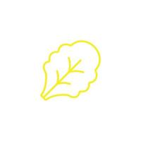 eps10 gelbes Vektor-Blatt-Salat-Pflanzen-Kunstsymbol isoliert auf weißem Hintergrund. Salat- oder Salatumrisssymbol in einem einfachen, flachen, trendigen, modernen Stil für Ihr Website-Design, Logo und mobile App vektor