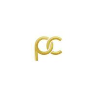 elegant gyllene brev pc minimal enkel modern logotyp vektor eps 10