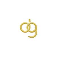 elegant gyllene brev dg minimal enkel modern logotyp vektor eps 10