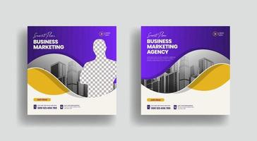 Banner für digitale Business-Marketing-Agenturen oder Corporate Social Media-Post-Banner-Anzeigen oder Design von quadratischen Flyer-Vorlagen vektor