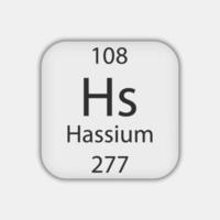 Hassium-Symbol. chemisches Element des Periodensystems. Vektor-Illustration. vektor
